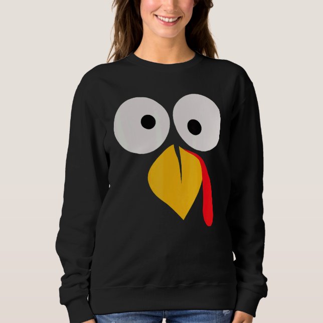 Sudadera Turkey Face Pilgrim  Thanksgiving Costume  2 (Anverso)