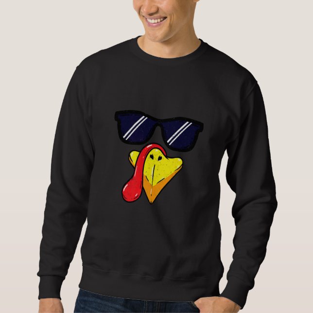 Sudadera Turkey Face Thanksgiving Day Pilgrim Trot Costume  (Anverso)