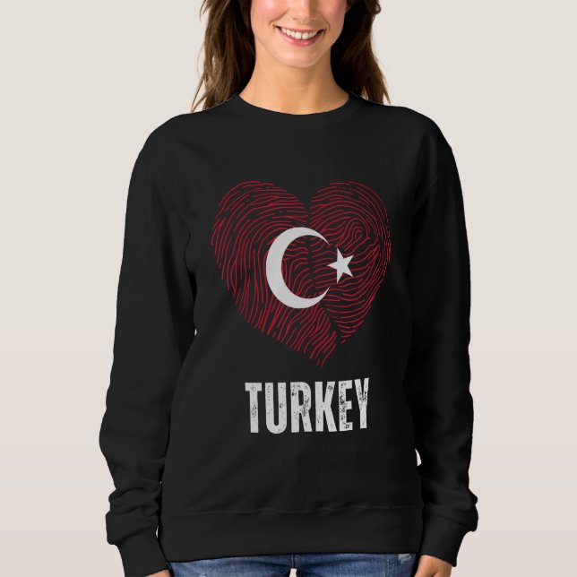 Sudadera Turkey Flag Turkish Flag Turkey DNA Turkey Heart (Anverso)