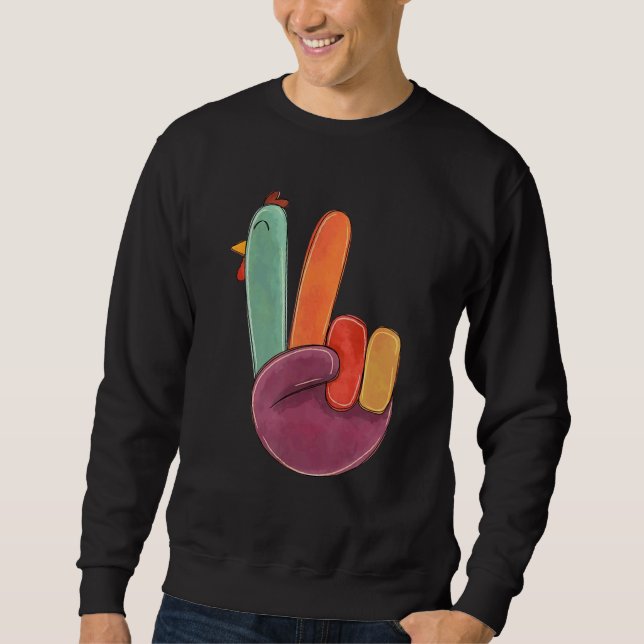 Sudadera Turkey Peace Sign Thanksgiving (Anverso)