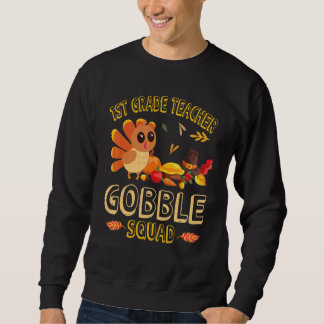 Sudadera Turkey Pumpkin Fruits Pilgrim 1st Grade Teacher Go