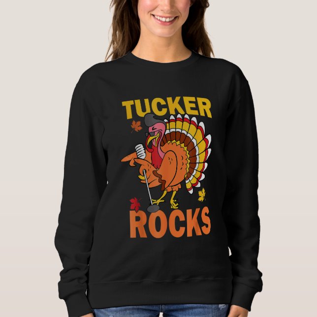 Sudadera Turkey Rocks Autumn Fall Y'all Thanksgiving Retro  (Anverso)