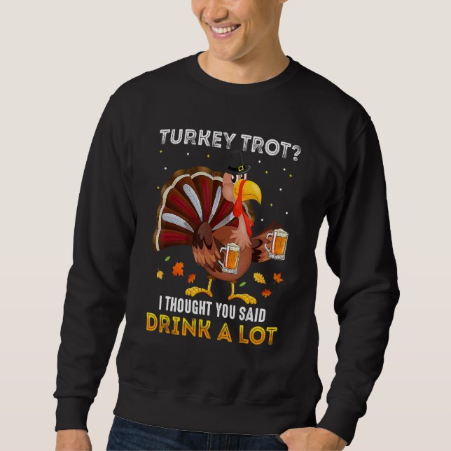 Sudadera Turkey Trot Squad Running Drinking Matching Thanks (Anverso)
