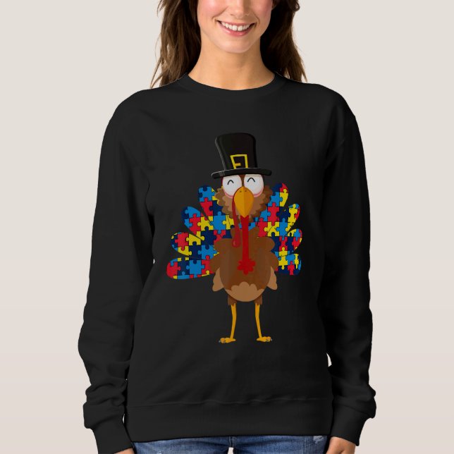 Sudadera Turkeys Autism Thanksgiving Day   Boys Girls (Anverso)