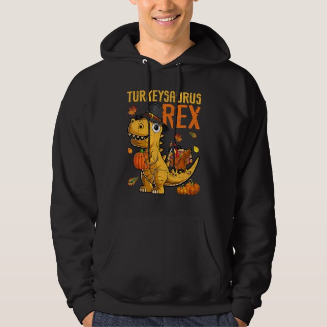 Sudadera Turkeysaurus Rex Dab Turkey Dino Toddler Boys Than (Anverso)