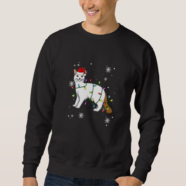 Sudadera Turkish Van Cat Christmas Lights Christmas Cat San (Anverso)