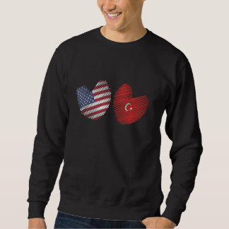 Sudadera Turquía Estados Unidos Corazón Bandera Americana B