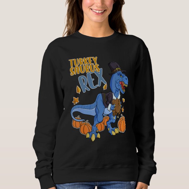 Sudadera Turquía Saurus Rex I Trex Gorra De Peregrino I Din (Anverso)