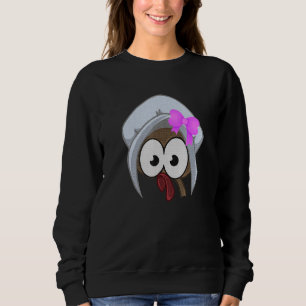 Sudadera Turquía se enfrenta al Chica rosado Bow Chica Pink