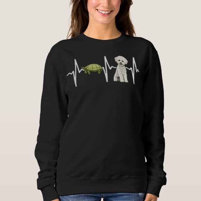 Sudadera Turtle Bichons Frise Heartbeat Dog (Anverso)