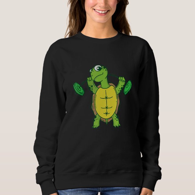 Sudadera Turtle loves Fitness and lifting Weights (Anverso)