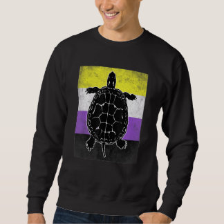 Sudadera Turtle Non Binary Flag LGBT Trans Funny Nonbinary