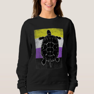 Sudadera Turtle Non Binary Flag LGBT Trans Funny Nonbinary