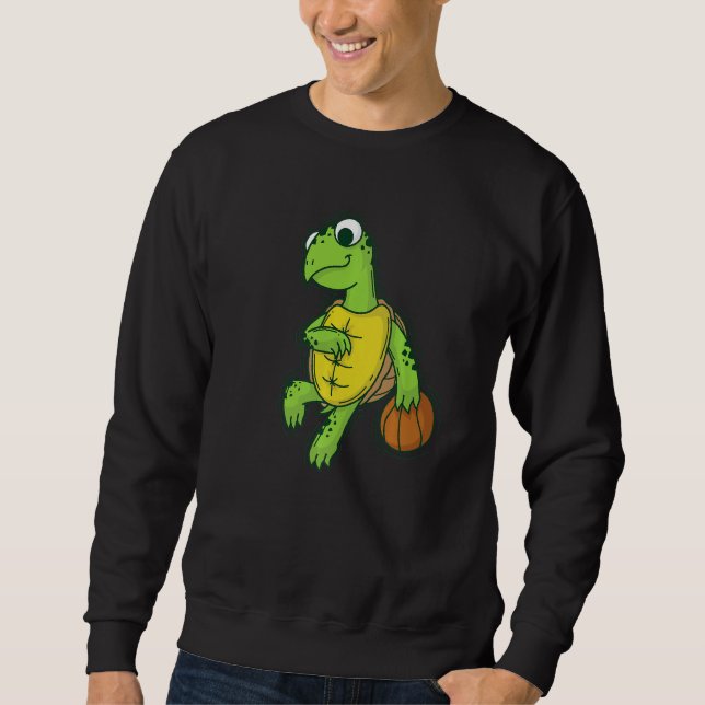 Sudadera Turtle plays and loves Basketball (Anverso)