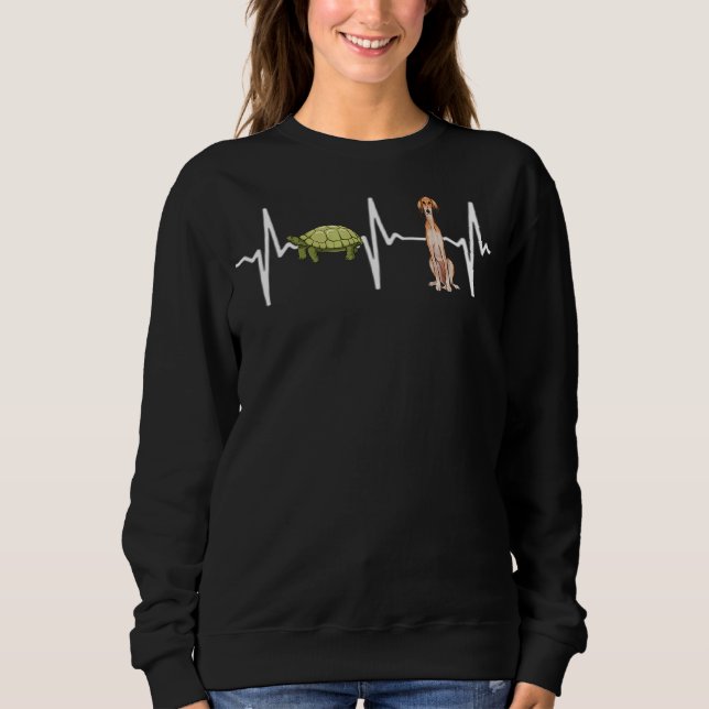 Sudadera Turtle Saluki Heartbeat Dog (Anverso)