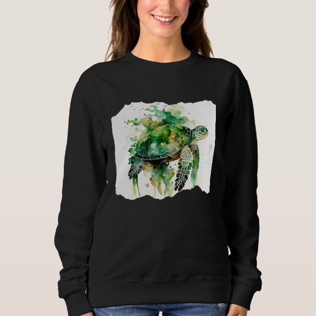 Sudadera Turtle Watercolor Artwork (Anverso)