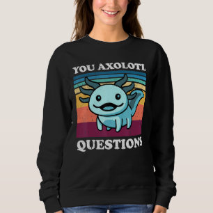 Sudadera Tus Preguntas de Axolotl Adultos Jóvenes Retro Axo