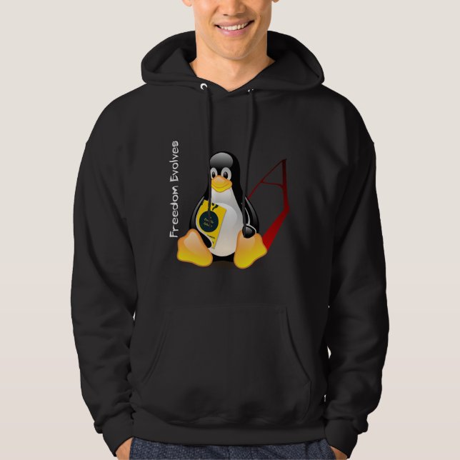 Sudadera Tux ateo (la libertad se desarrolla) (Anverso)