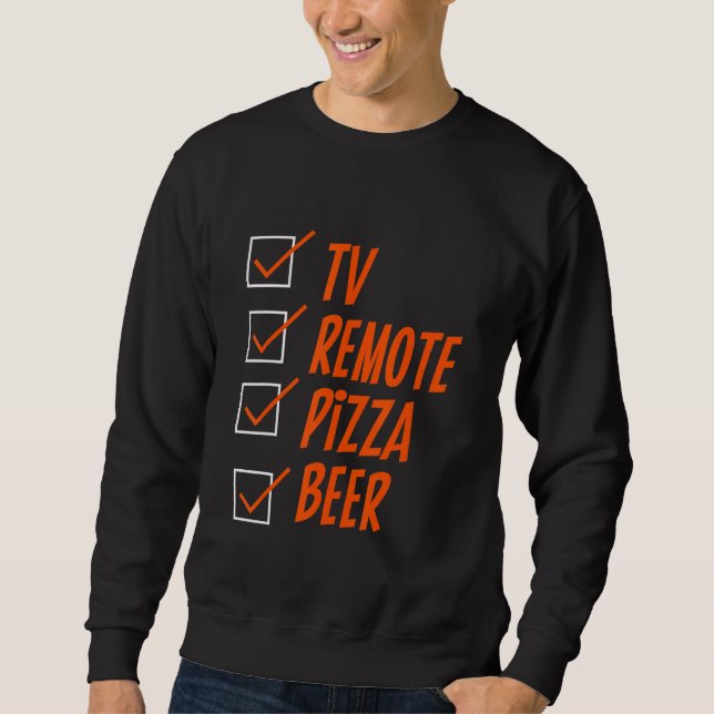 Sudadera Tv Remote Pizza Beer --- (Anverso)
