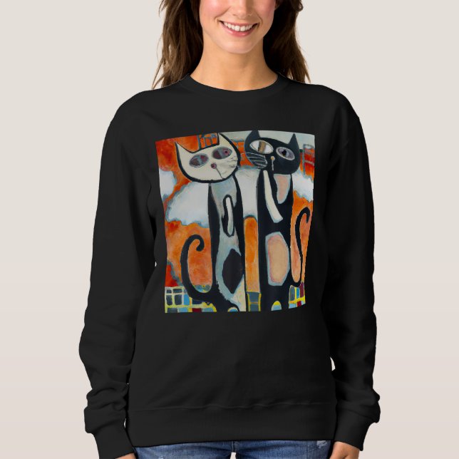 Sudadera Two black cats humorous kitten (Anverso)
