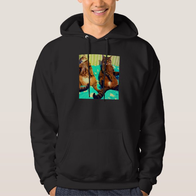 Sudadera Two cats humorous meow kitty portrait kitten cat m (Anverso)