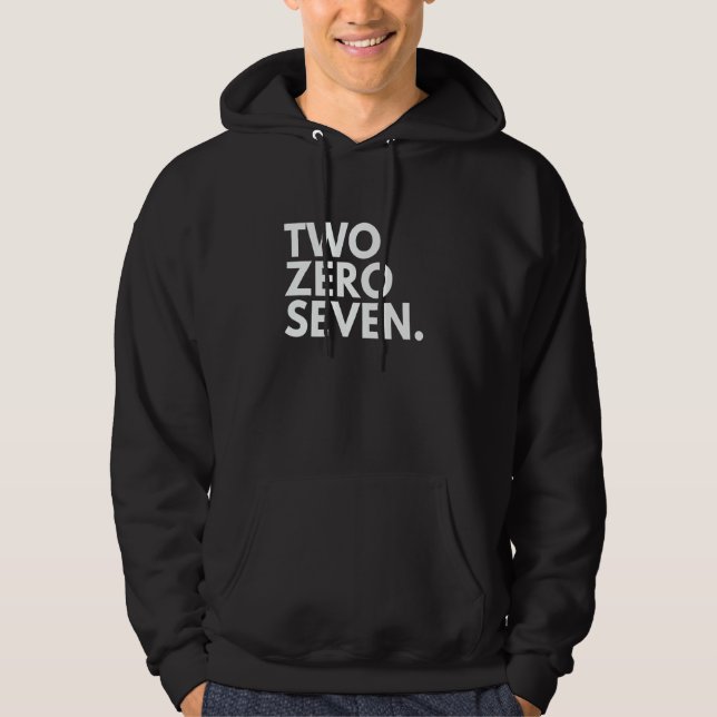 Sudadera TWO ZERO SEVEN Area Code 207 Portland ME Maine USA (Anverso)