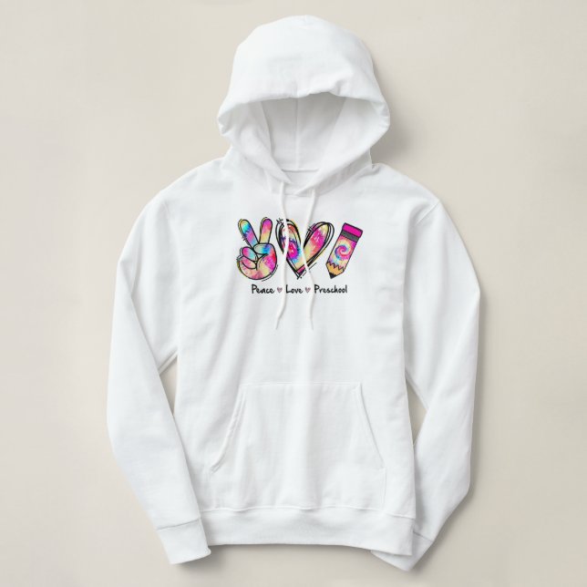 Sudadera Tye Dye Peace Love Y Prescole Chica Boy Tea Infant (Diseño del anverso)