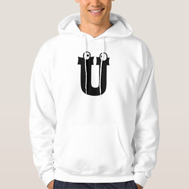 Sudadera U, carta con ojos (Anverso)