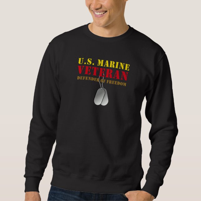 Sudadera U.S. Marine Veteran Defender of Freedom Corp Devil (Anverso)