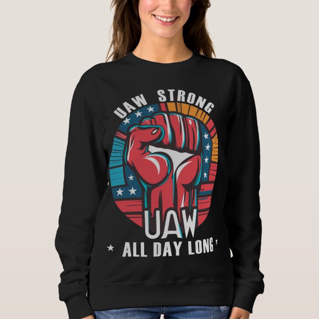 Sudadera UAW Fuerte Solidaridad UAW Orgullosa Unión de Trab (Anverso)