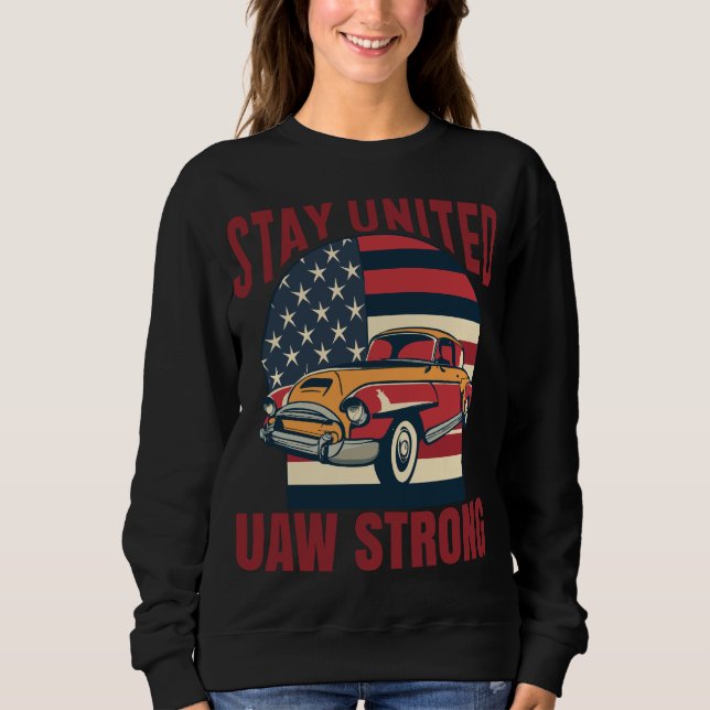 Sudadera UAW Huelga Red Tee Unión de Trabajadores Automátic (Anverso)