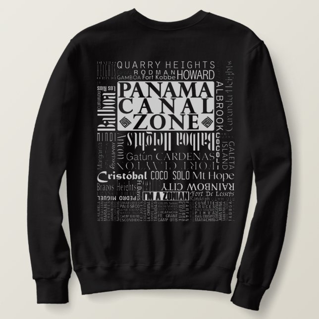 Sudadera Ubicaciones de la Zona del Canal de Panamá (Reverso del diseño)