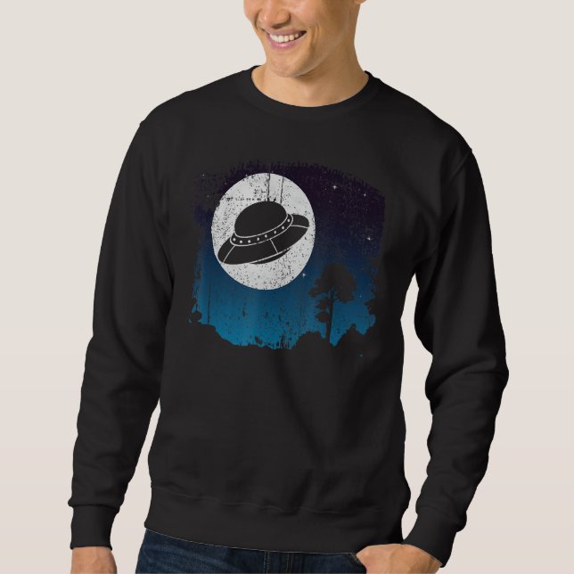 Sudadera UFO Alien Abducción nocturna Luna Completa Espacio (Anverso)