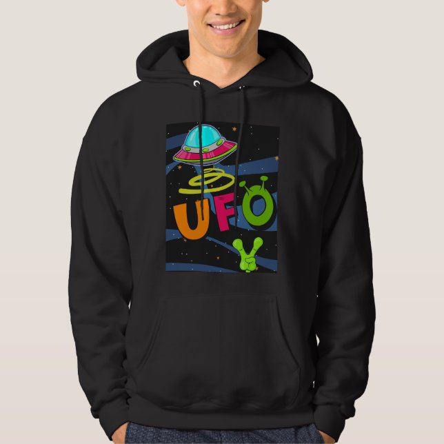 Sudadera Ufo en el espacio saluda (Anverso)