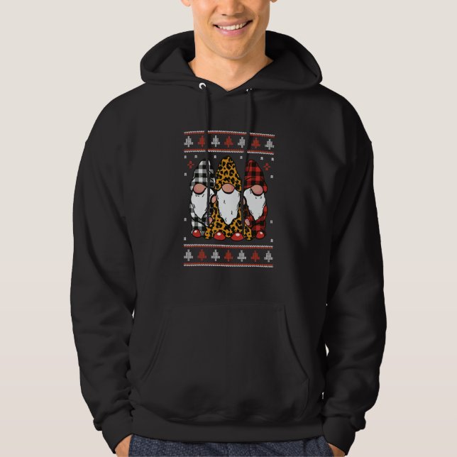 Sudadera Ugly Christmas  Cute Gnome Leprechaun Goblin With  (Anverso)