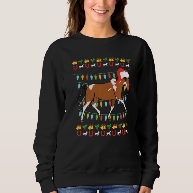 Sudadera Ugly Christmas horse rider equestrian Christmas (Anverso)