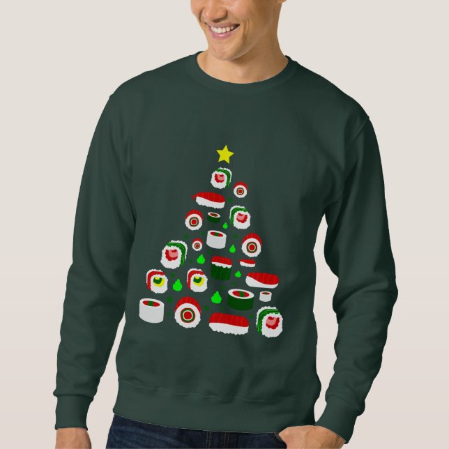 Sudadera ugly christmas tree sushi (Anverso)