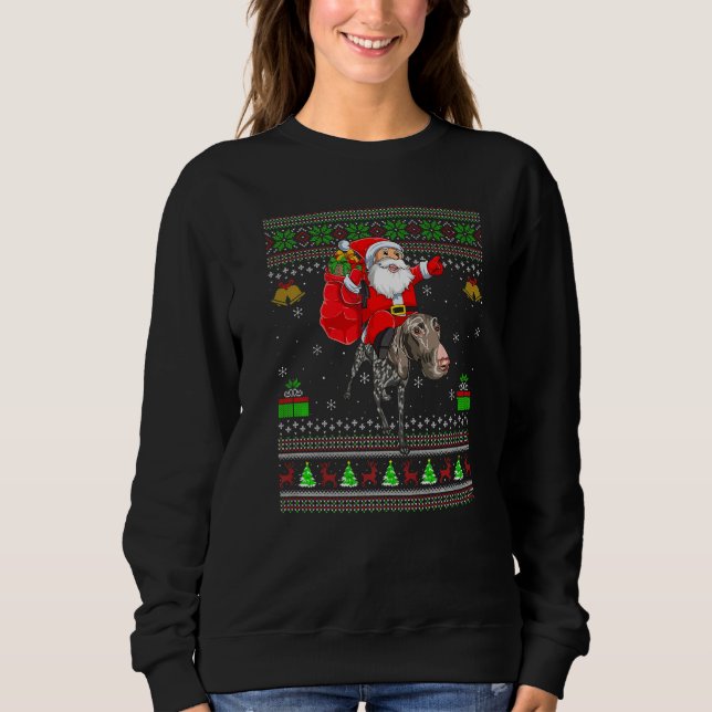 Sudadera Ugly Santa Riding German Shorthaired Pointer Dog C (Anverso)
