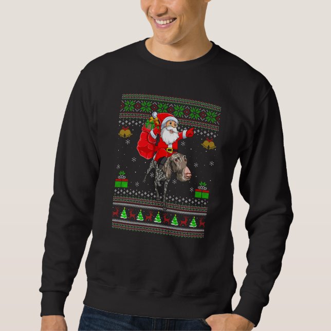 Sudadera Ugly Santa Riding German Shorthaired Pointer Dog C (Anverso)