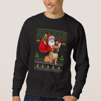 Sudadera Ugly Xmas Santa Riding French Bulldog Christmas
