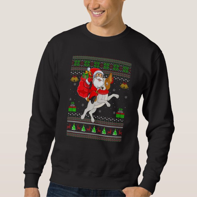 Sudadera Ugly Xmas Santa Riding Weimaraner Dog Christmas (Anverso)