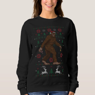 Sudadera Ugly Xmas Tree Cryptid Sasquatch Navidades de pie