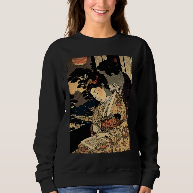 Sudadera Ukiyo E Retro Japanese  Love During Wartime Dark R (Anverso)