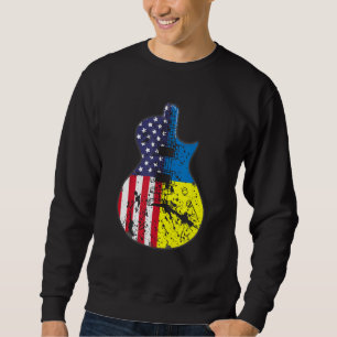 Sudadera Ukr de apoyo a guitarra con bandera de media bande