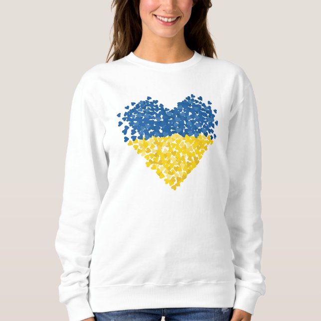 Sudadera Ukrainian flag. Love to Ukraine. Support.  (Anverso)
