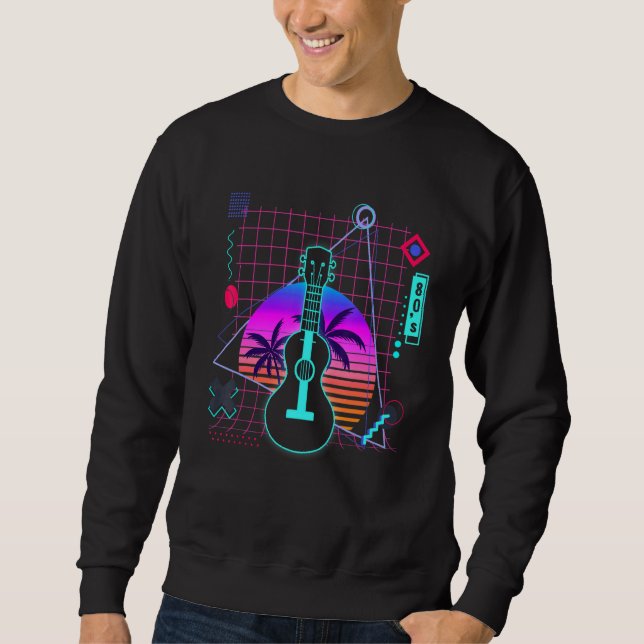 Sudadera Ukulele Estética Vaporwave Guitarra estilo Uke est (Anverso)