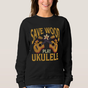 Sudadera Ukulele Hawaiano Uke Salvar Madera Tocar Ukulele