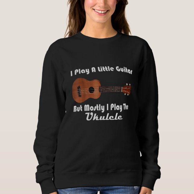 Sudadera Ukulele Pun Little Guitar (Anverso)