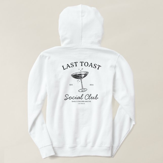 Sudadera Último brindis de la fiesta moderna de la soltera  (Reverso del diseño)