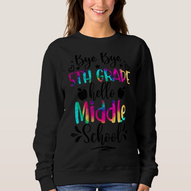 Sudadera Último Día Del Colegio Adiós Adiós 5º Grado Hola M (Anverso)